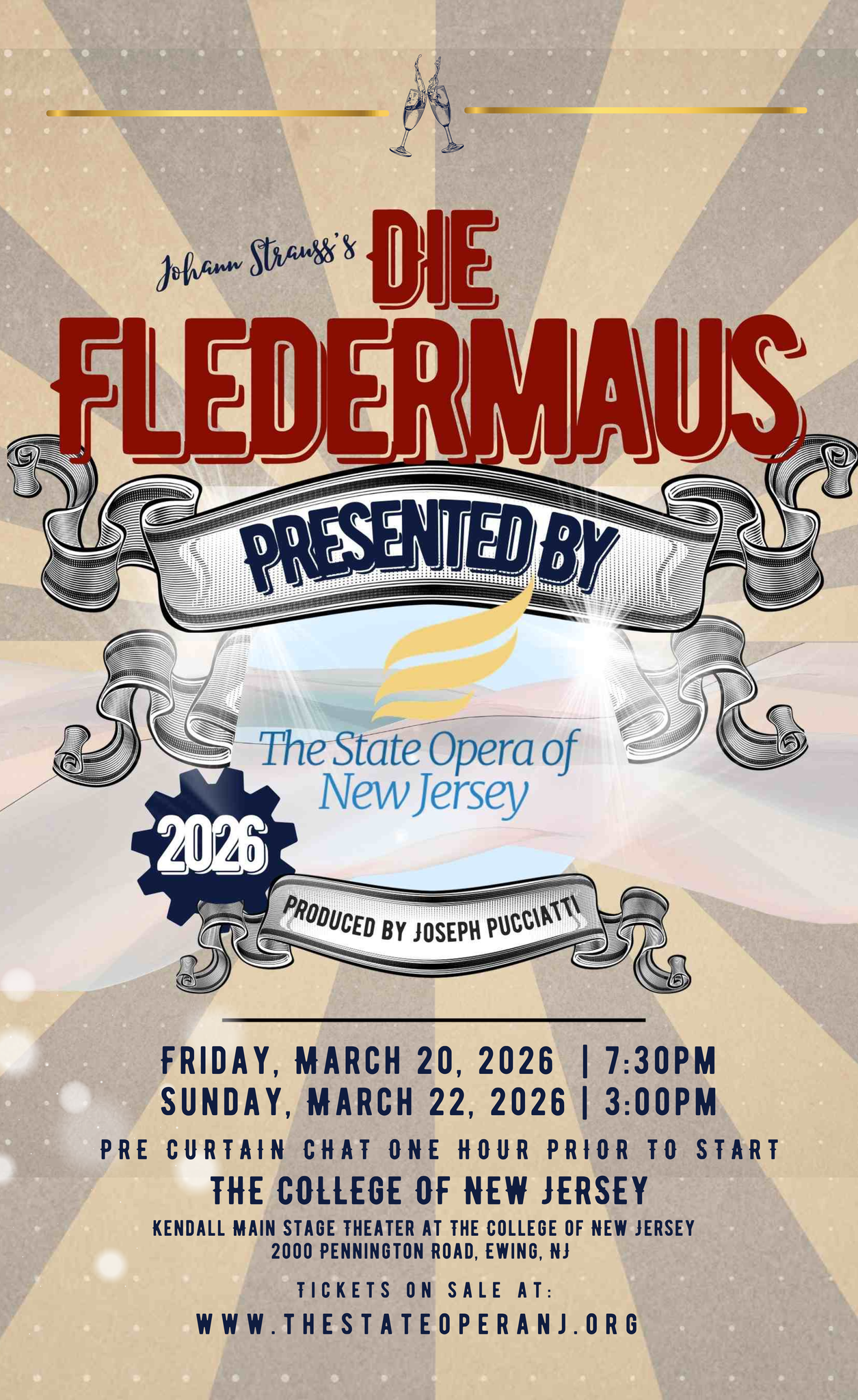 Die Fledermaus 2026 presented by The State Opera of New Jersey